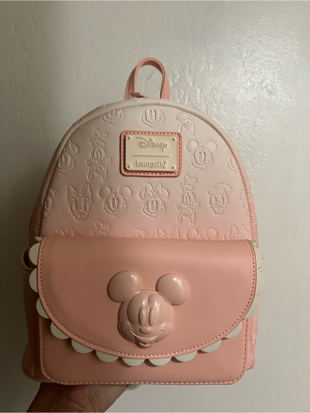 Loungefly Pink Embossed Disney Mickey Kids Mini Backpack